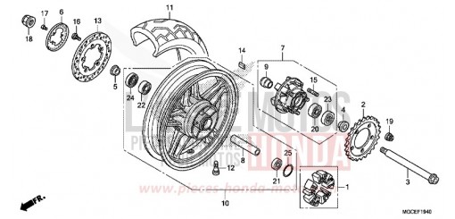 ROUE ARRIERE (MOULURE) CB1100AE de 2014